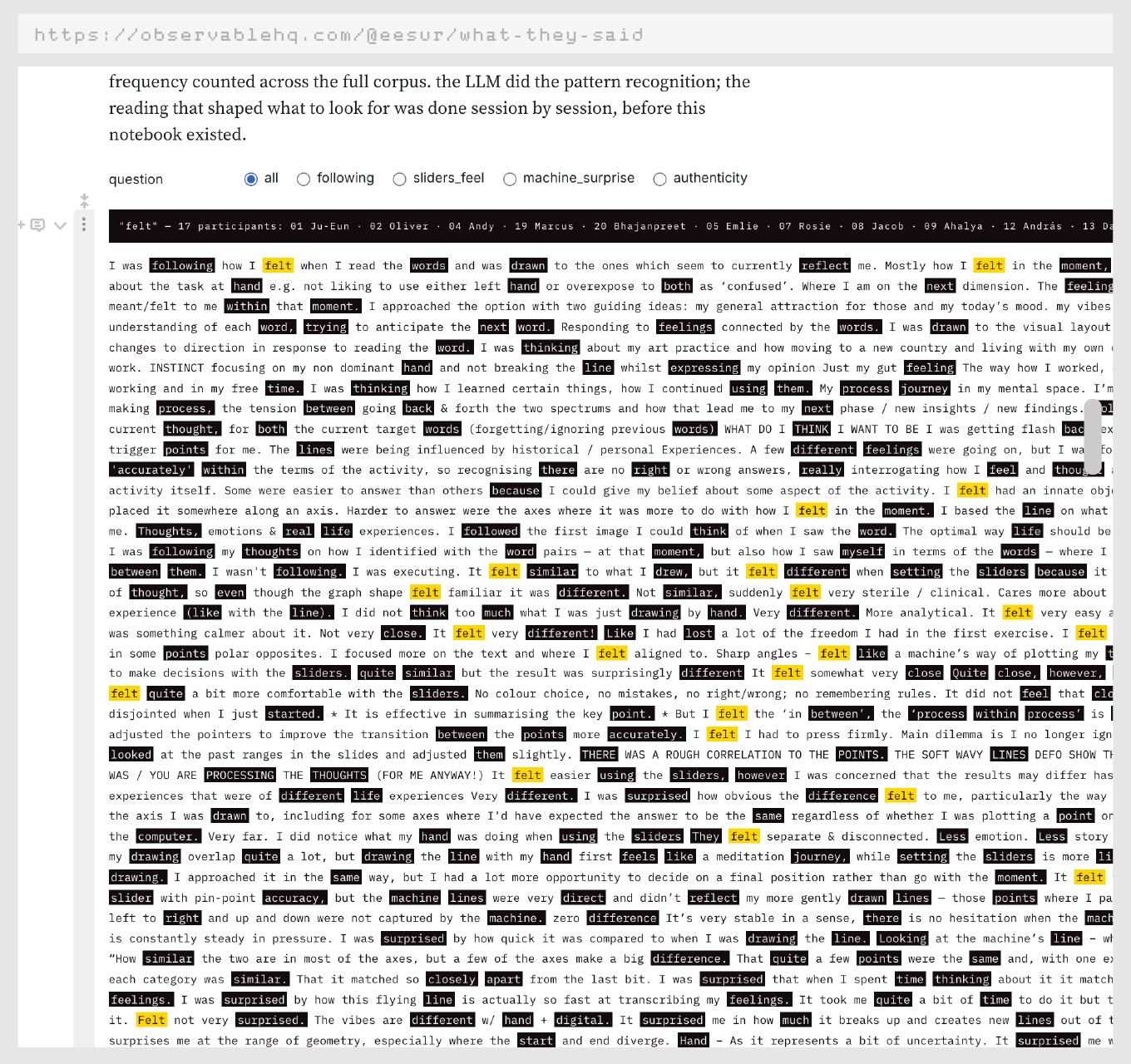What They Said — Observable notebook
